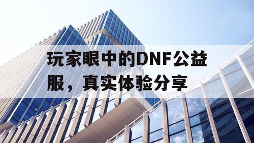 玩家眼中的DNF公益服	，真实体验分享