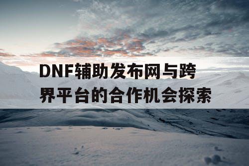 DNF辅助发布网与跨界平台的合作机会探索