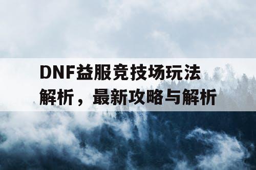 DNF益服竞技场玩法解析，最新攻略与解析