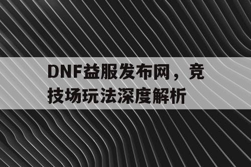 DNF益服发布网，竞技场玩法深度解析