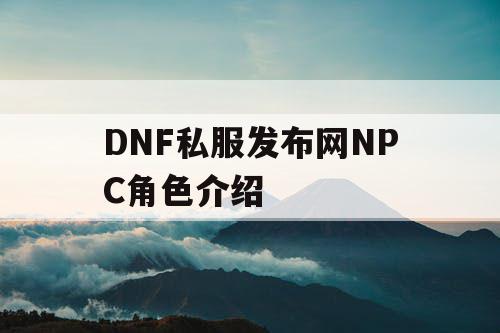 DNF私服发布网NPC角色介绍