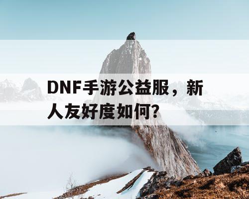 DNF手游公益服，新人友好度如何？