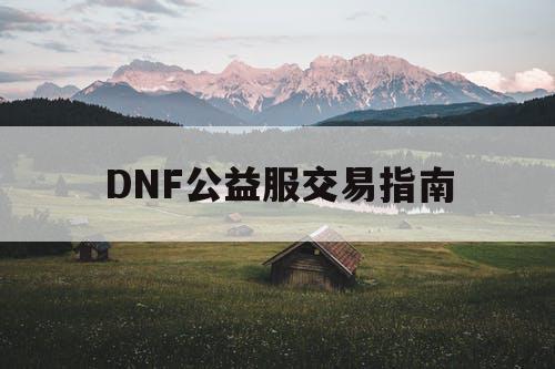 DNF公益服交易指南