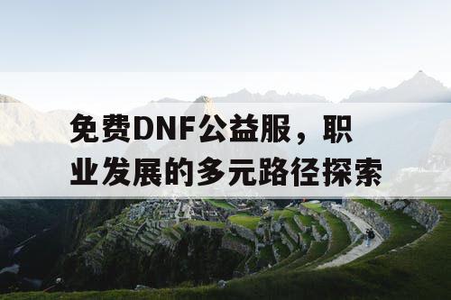 免费DNF公益服，职业发展的多元路径探索