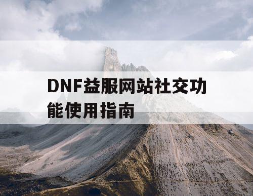 DNF益服网站社交功能使用指南