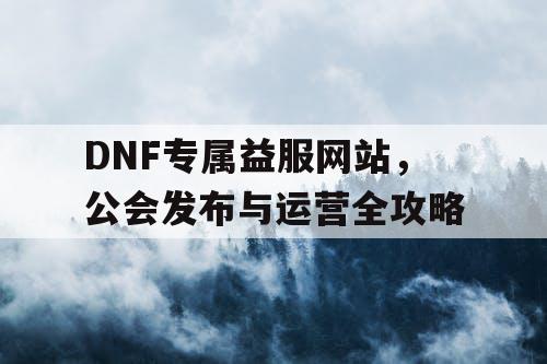 DNF专属益服网站	，公会发布与运营全攻略