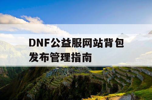 DNF公益服网站背包发布管理指南