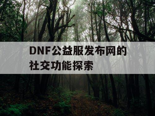 DNF公益服发布网的社交功能探索