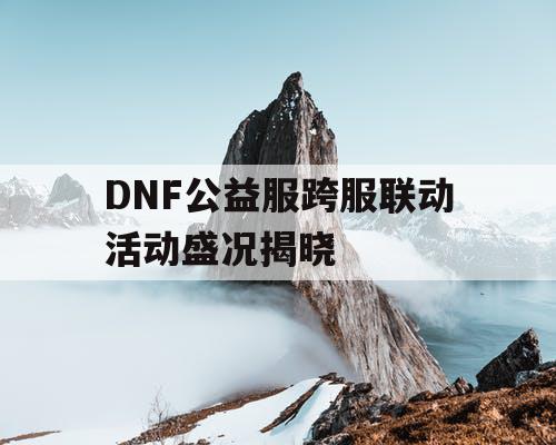 DNF公益服跨服联动活动盛况揭晓