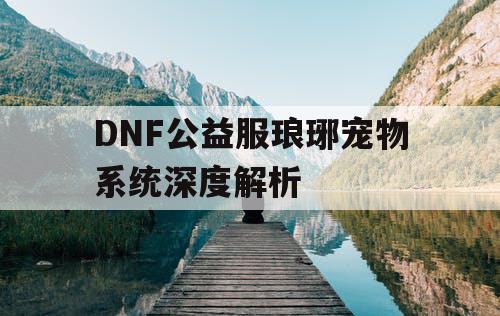 DNF公益服琅琊宠物系统深度解析