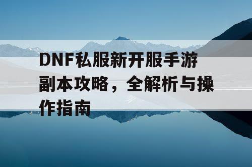 DNF私服新开服手游副本攻略	，全解析与操作指南