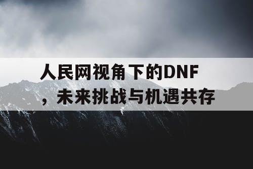 人民网视角下的DNF	，未来挑战与机遇共存