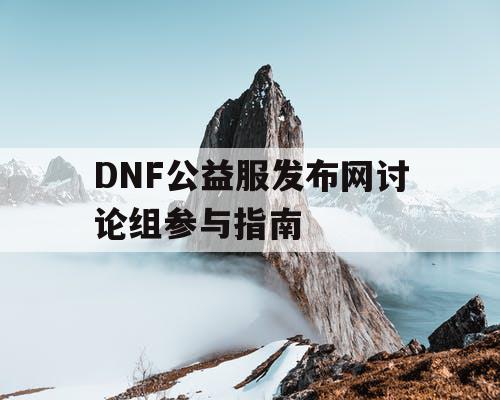 DNF公益服发布网讨论组参与指南