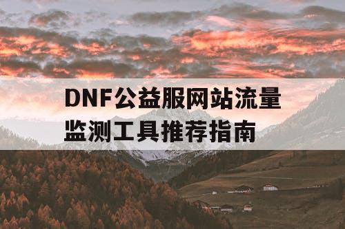 DNF公益服网站流量监测工具推荐指南