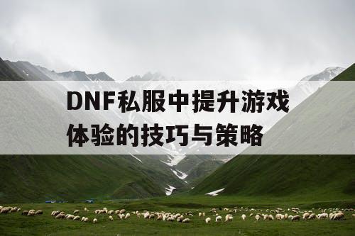 DNF私服中提升游戏体验的技巧与策略