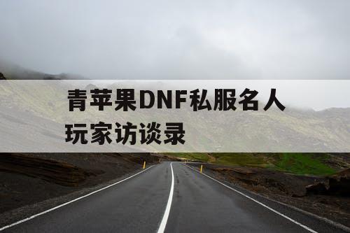 青苹果DNF私服名人玩家访谈录