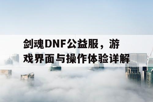 剑魂DNF公益服，游戏界面与操作体验详解