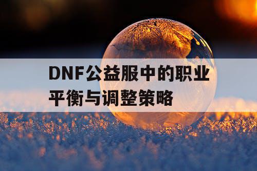 DNF公益服中的职业平衡与调整策略