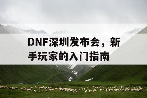 DNF深圳发布会，新手玩家的入门指南