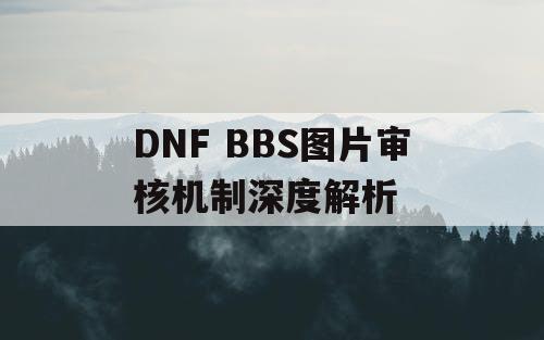 DNF BBS图片审核机制深度解析