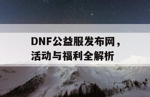 DNF公益服发布网，活动与福利全解析