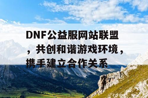 DNF公益服网站联盟，共创和谐游戏环境，携手建立合作关系