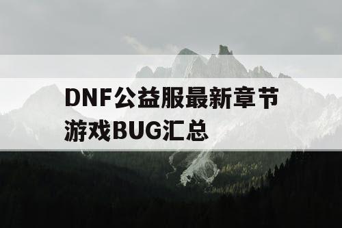 DNF公益服最新章节游戏BUG汇总