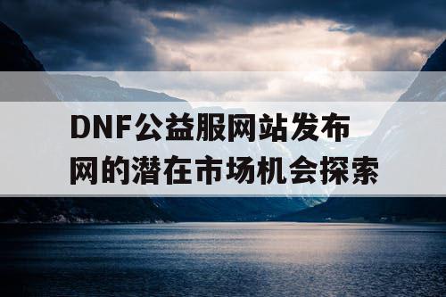 DNF公益服网站发布网的潜在市场机会探索