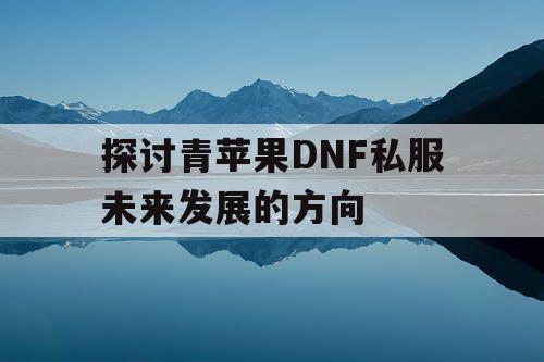 探讨青苹果DNF私服未来发展的方向