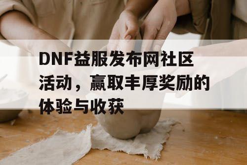 DNF益服发布网社区活动，赢取丰厚奖励的体验与收获