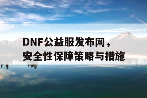 DNF公益服发布网，安全性保障策略与措施