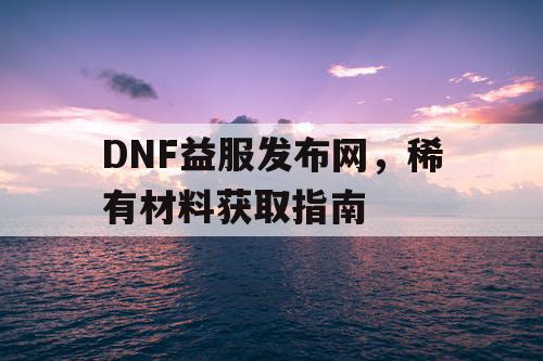 DNF益服发布网，稀有材料获取指南