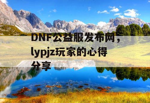 DNF公益服发布网	，lypjz玩家的心得分享