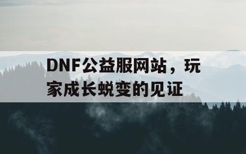 DNF公益服网站，玩家成长蜕变的见证