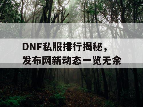 DNF私服排行揭秘	，发布网新动态一览无余