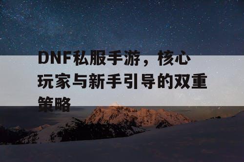 DNF私服手游，核心玩家与新手引导的双重策略