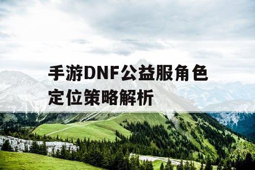 手游DNF公益服角色定位策略解析