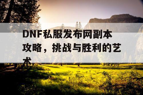 DNF私服发布网副本攻略，挑战与胜利的艺术