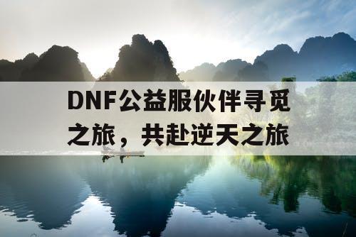 DNF公益服伙伴寻觅之旅，共赴逆天之旅