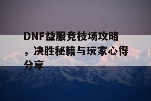 DNF益服竞技场攻略，决胜秘籍与玩家心得分享