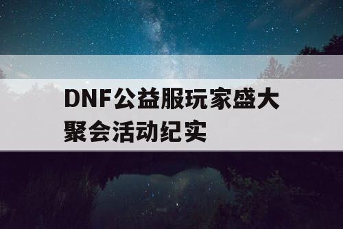 DNF公益服玩家盛大聚会活动纪实