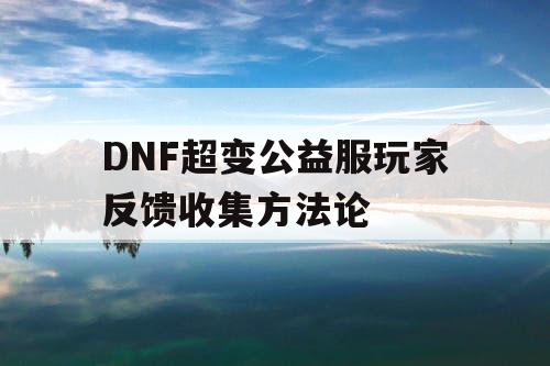 DNF超变公益服玩家反馈收集方法论