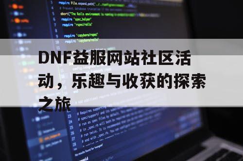 DNF益服网站社区活动，乐趣与收获的探索之旅