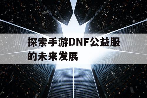 探索手游DNF公益服的未来发展