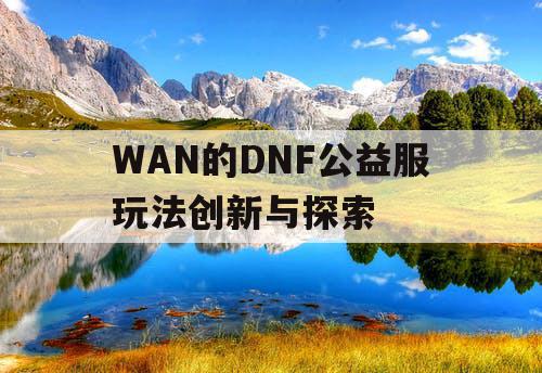 WAN的DNF公益服玩法创新与探索