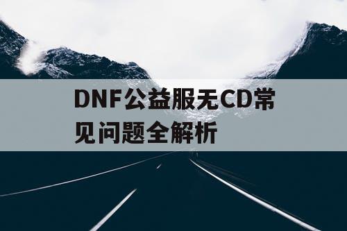 DNF公益服无CD常见问题全解析