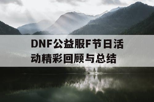 DNF公益服F节日活动精彩回顾与总结