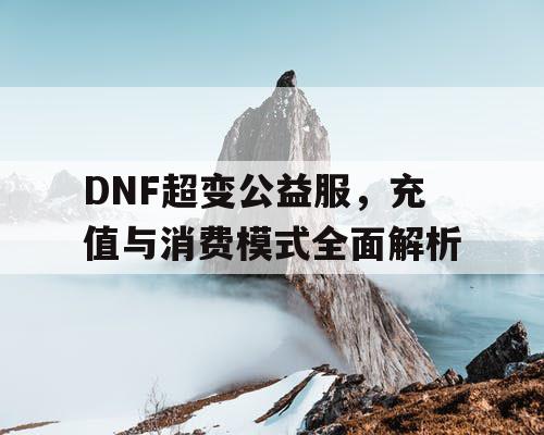 DNF超变公益服	，充值与消费模式全面解析