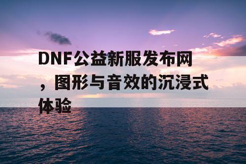 DNF公益新服发布网，图形与音效的沉浸式体验