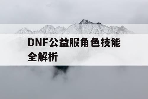 DNF公益服角色技能全解析